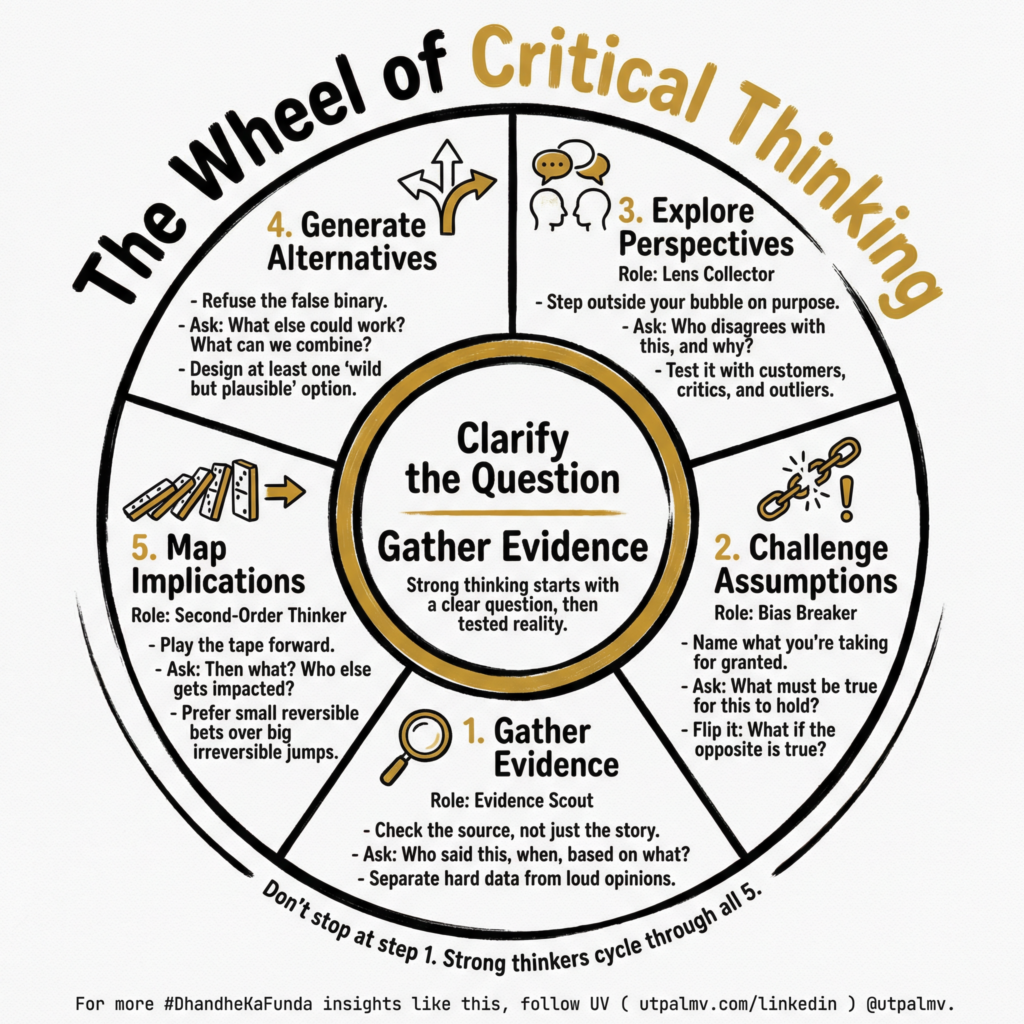 The Wheel of Critical Thinking: A 5-Step Framework for Better Decision Making and Second-Order Thinking