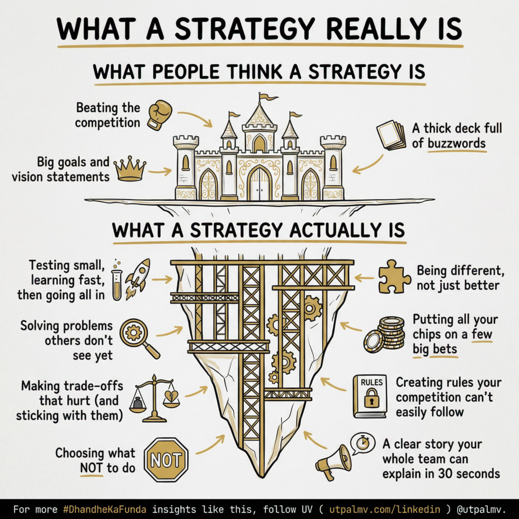 What Strategy Really Is - A Scaffolding - by Utpal Vaishnav (The UV Almanac) #DhandheKaFunda